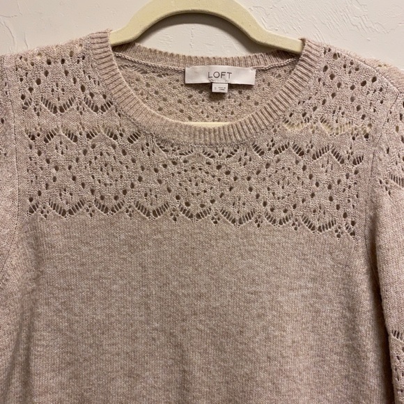 Loft Brown Beige Knit Pullover Sweater - Picture 4 of 4